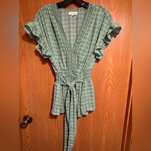 Max Studio Green Floral Patterned Blouse